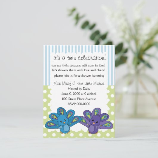 Lil' Baby Peacock Kaart (Staand voorkant)