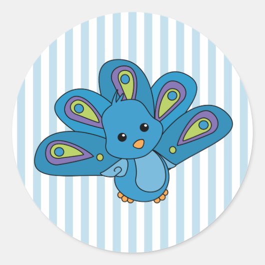 Lil' Baby Peacock Ronde Sticker (Voorkant)