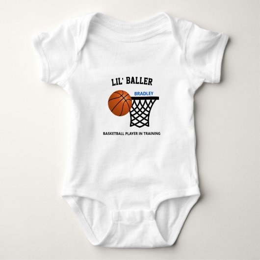 Lil' Baller Basketball Player in training Custom Romper (Voorkant)