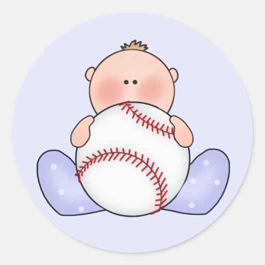Lil Baseball Baby Boy Ronde Sticker (Voorkant)