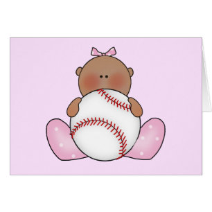 Lil Baseball Baby Girl - Etnische blanco Kaart