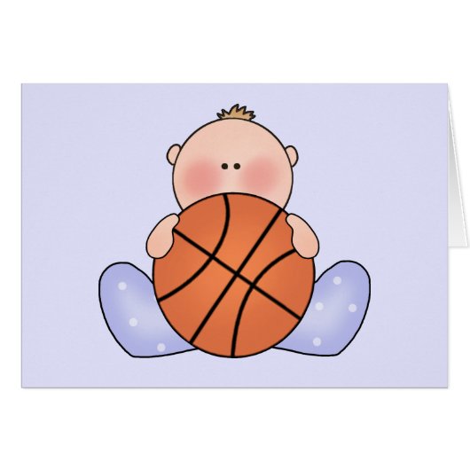 Lil Basketball Baby Boy Blank Kaart (Voorkant Horizontaal)