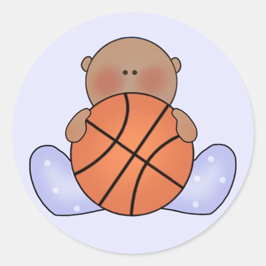 Lil Basketball Baby Boy - Etnic Ronde Sticker (Voorkant)