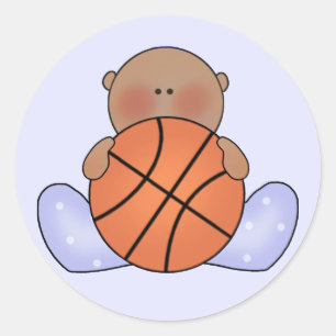 Lil Basketball Baby Boy - Etnic Ronde Sticker