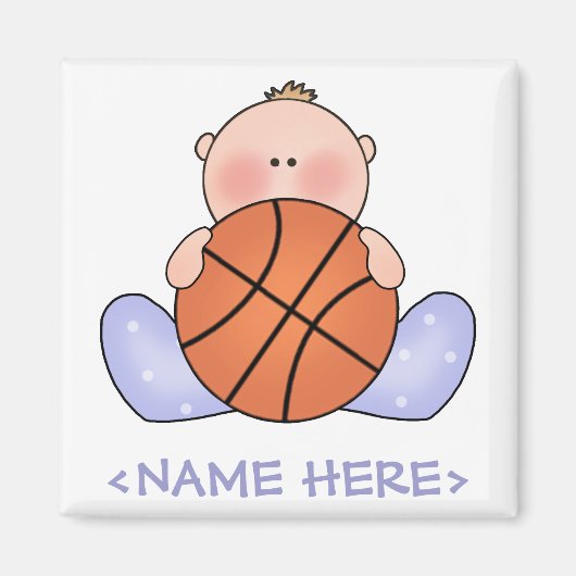 Lil Basketball Baby Boy Magneet (Voorkant)