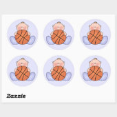 Lil Basketball Baby Boy Ronde Sticker (Vel)