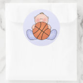 Lil Basketball Baby Boy Ronde Sticker (Tas)