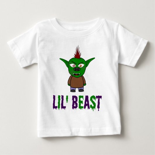 Lil' Beast Goblin Paars en Green Driving Font T (Voorkant)