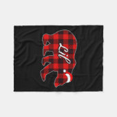 Lil Beer Rood Plaid Kerst Pajama Beer Familie Xm Fleece Deken (Voorkant (Horizontaal))