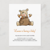 Lil' Beren · Baby Boy Brown Romper Uitnodiging Briefkaart (Voorkant)