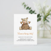 Lil' Beren · Baby Boy Brown Romper Uitnodiging Briefkaart (Staand voorkant)