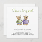 Lil' Beren ・ Baby Twins Green & Paars Kaart (Voorkant / Achterkant)