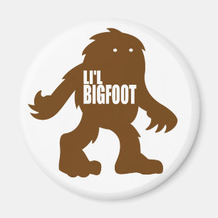 LI'L BIGFOOT Schattig Logo - Cute Brown Sasquatch Magneet