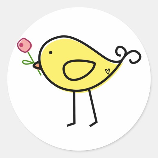 Lil' Birdie Ronde Sticker (Voorkant)
