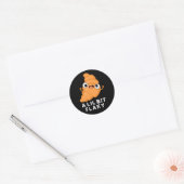 Lil Bit Flaky Funny Croissant Pastry Pun Dark BG Ronde Sticker (Envelop)
