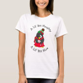 Lil' Bit Naughty, Lil' Bit Nice, grappige kerst T-shirt (Voorkant)
