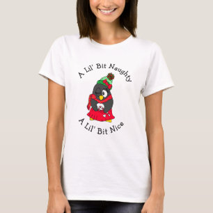 Lil' Bit Naughty, Lil' Bit Nice, grappige kerst T-shirt