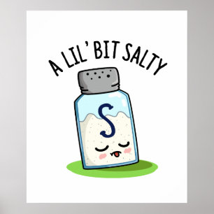 Lil Bit Salty Funny Salt Shaker Pun Poster