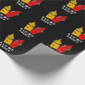 Lil Bit Saucy Funny Sauce Pun Dark BG Cadeaupapier (Hoek)