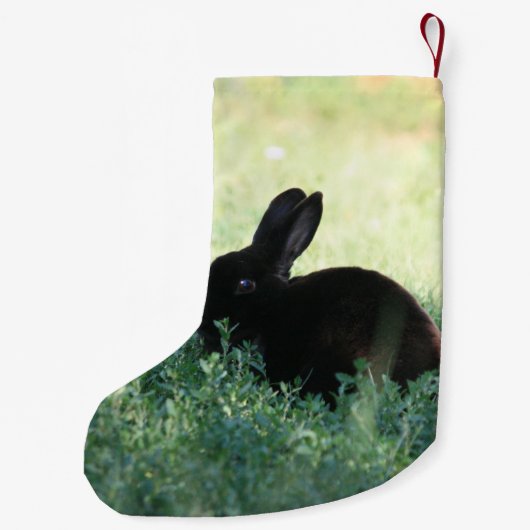 Lil Black Bunny Double Sided Kleine Kerstsok (Achterkant)