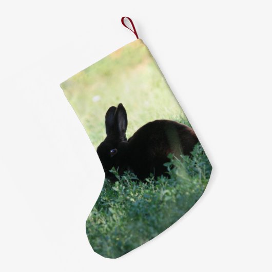 Lil Black Bunny Double Sided Kleine Kerstsok (Achterkant (Hangend))