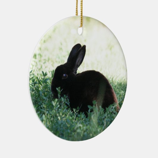 Lil Black Bunny Keramisch Ornament (Rechts)