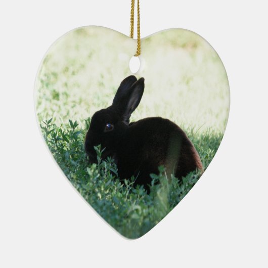 Lil Black Bunny Keramisch Ornament (Rechts)