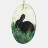 Lil Black Bunny Keramisch Ornament (Links)