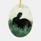 Lil Black Bunny Keramisch Ornament (Voorkant)