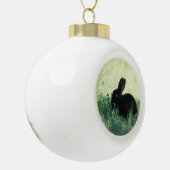 Lil Black Bunny Keramische Bal Ornament (Links)