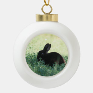 Lil Black Bunny Keramische Bal Ornament