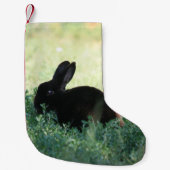 Lil Black Bunny Red Back Kleine Kerstsok (Voorkant)