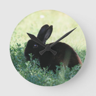 Lil Black Bunny Ronde Klok
