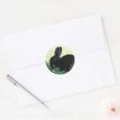 Lil Black Bunny Ronde Sticker (Envelop)