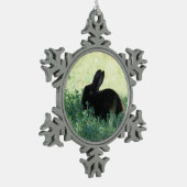 Lil Black Bunny Tin Sneeuwvlok Ornament (Links)