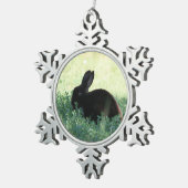 Lil Black Bunny Tin Sneeuwvlok Ornament (Rechts)