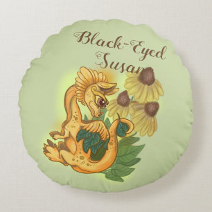 lil Black Eyed Susan garden dragon Rond Kussen