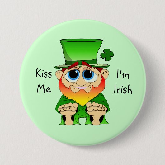 Lil Blarney Kiss Ge Ronde Button 7,6 Cm (Voorkant)