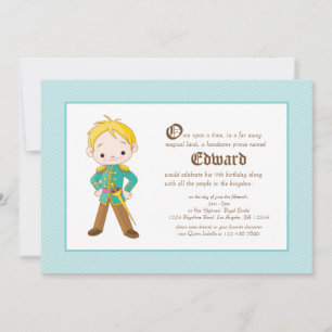 Li'l Blonde Prince Royal Birthday Invitation Kaart