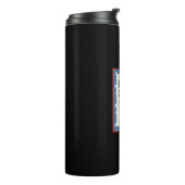 Lil Blue Cutie zegt "Vrolijk Kerstfeest" Thermosbeker (Gedraaid links)