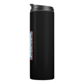 Lil Blue Cutie zegt "Vrolijk Kerstfeest" Thermosbeker (Geroteerd rechts)