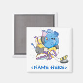 Lil Blue Elephant Hockey Magneet (Voorkant / Achterkant)
