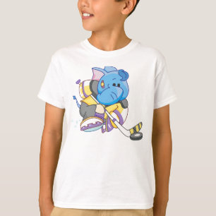 Lil Blue Elephant Hockey T-shirt