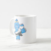 Lil Blue Elephant Karate Koffiemok (Voorkant links)