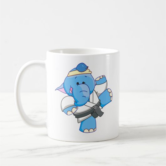 Lil Blue Elephant Karate Koffiemok (Links)