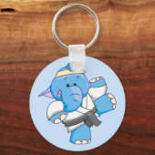 Lil Blue Elephant Karate Sleutelhanger (Voorkant)