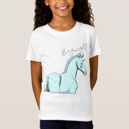 Lil Blue Palomino Unicorn (wees jezelf) T-shirt (Voorkant)