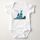 Lil Blue Tugboat Baby One-Piece Romper (Voorkant)