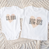 Lil Bro Blush Hart Matching Verwant Familie Romper