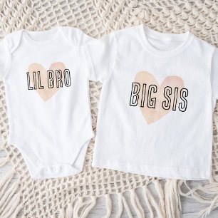 Lil Bro Blush Hart Overeenkomstige Familieleden Romper
